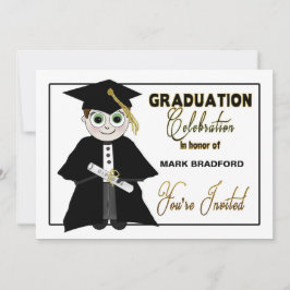 Abschluss Einladung - Typ in Cap & Gown