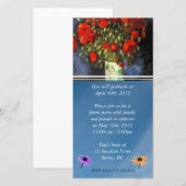 Abschluss Einladung. Vase mit roten Poppies (Vorne/Hinten)
