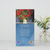 Abschluss Einladung. Vase mit roten Poppies (Stehend Vorderseite)