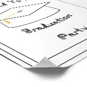 Abschluss Einladung White Cap druckbar Poster (Ecke)