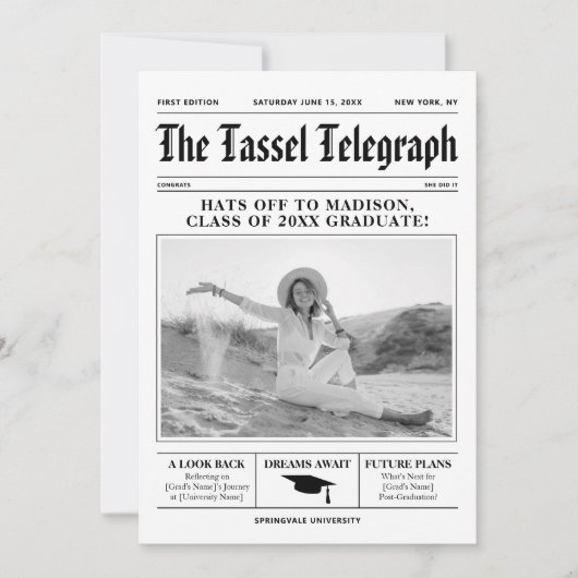 Abschluss Einladung Zeitung (Vorderseite)