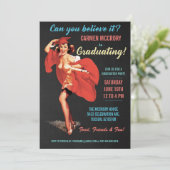 Abschluss-Einladungen | Vintages Button-Oben Einladung (Stehend Vorderseite)