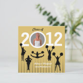 Abschluss-Einladungs-Cheerleader addieren Einladung (Stehend Vorderseite)