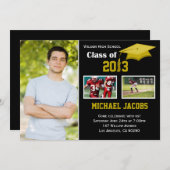 Abschluss-Einladungs-Klasse schwarzen Goldes 2013 Einladung (Vorne/Hinten)