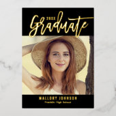 Abschluss-Einladungskarte für gebürstete Glimmer Folieneinladung (Vorderseite)