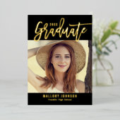 Abschluss-Einladungskarte für gebürstete Glimmer Folieneinladung (Stehend vorne)