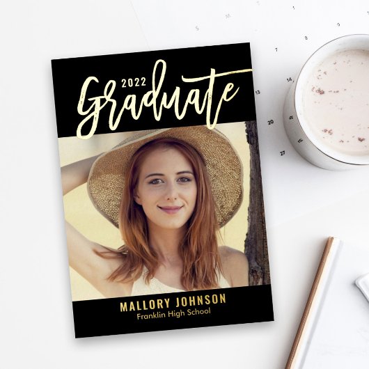 Abschluss-Einladungskarte für gebürstete Glimmer Folieneinladung