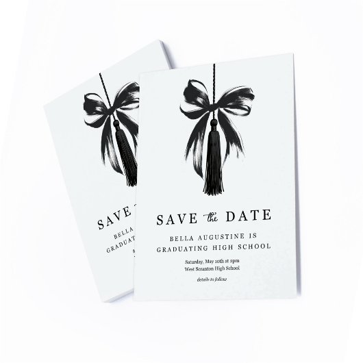 Abschluss Einladungskarte mit Bow Save the Date