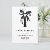 Abschluss Einladungskarte mit Bow Save the Date (Stehend Vorderseite)