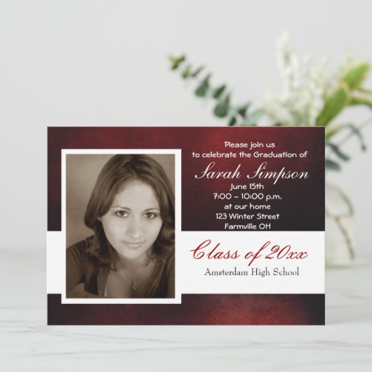 Abschluss Einladungskarten (Stehend Vorderseite)