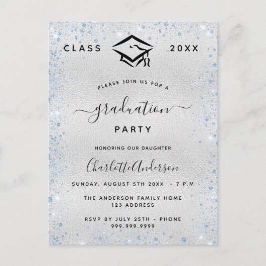 Abschluss Einladungspostkarte (Vorderseite)