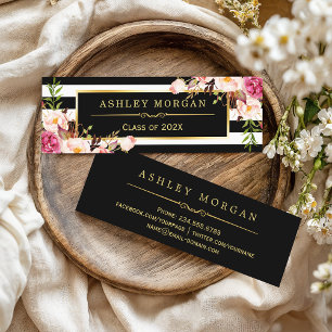 Abschluss Einsteckkarte Schwarz-weiße Streifen flo Telefonnummerkarte