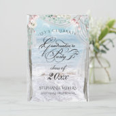 ABSCHLUSS | Elegant Beach Floral Arbor Einladung (Stehend Vorderseite)