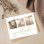 Abschluss Elegant Minimalistisch Drei Foto Einfach Postkarte