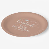 Abschluss Elegant Moderne Kalligrafie Script Tan Pappteller (Schrägansicht)
