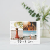 Abschluss Elegant Vielen Dank Script Grad Foto Postkarte (Stehend Vorderseite)