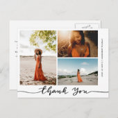 Abschluss Elegant Vielen Dank Script Grad Foto Postkarte (Vorne/Hinten)