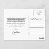 Abschluss Elegant Vielen Dank Script Grad Foto Postkarte (Rückseite)