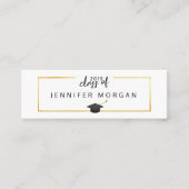 Abschluss Elegante Gold Border Name Card Mini Visitenkarte (Vorderseite)