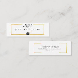 Abschluss Elegante Gold Border Name Card Mini Visitenkarte