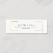 Abschluss Elegante Gold Border Name Card Mini Visitenkarte (Rückseite)