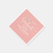 Abschluss Elegante Minimalistisch Mortarboard Peac Serviette (Ecke)