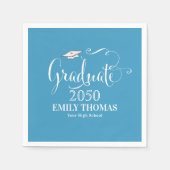 Abschluss Elegante Minimalistische Skripte Moderne Serviette (Vorderseite)