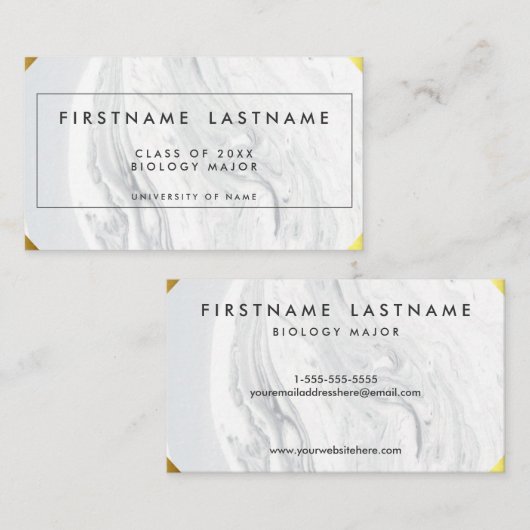 Abschluss-eleganter Marmor Telefonnummerkarte (Vorne/Hinten)