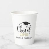 Abschluss Elegantes klassisches Mortarboard-Skript Pappbecher (Vorderseite)