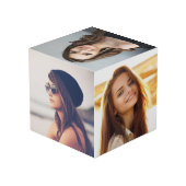 Abschluss Elegantes Script 4 Foto Keepake Würfel (Rückseite Schrägansicht)