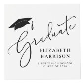 Abschluss Elegantes Script 4 Foto Keepake Würfel (Vorderseite)