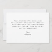 Abschluss Elegantes Script-Foto Dankeskarte (Rückseite)