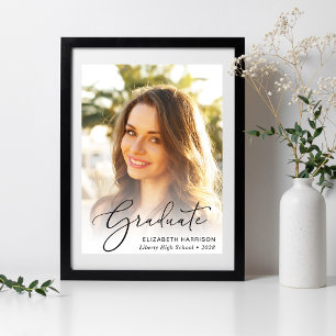 Abschluss Elegantes Script-Foto Poster
