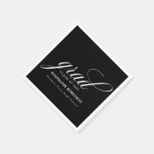 Abschluss Elegantes Script Modernes Schwarzes Part Serviette (Ecke)