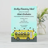 Abschluss Elementary School Bus Party Einladung (Stehend Vorderseite)