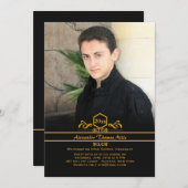 Abschluss Emblem Foto Ankündigung / Einladung (Vorne/Hinten)