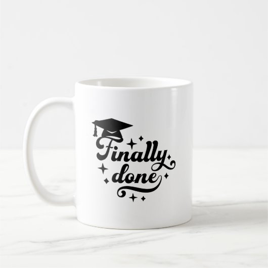 Abschluss endlich geschafft Skript Star Design Kaffeetasse (Links)
