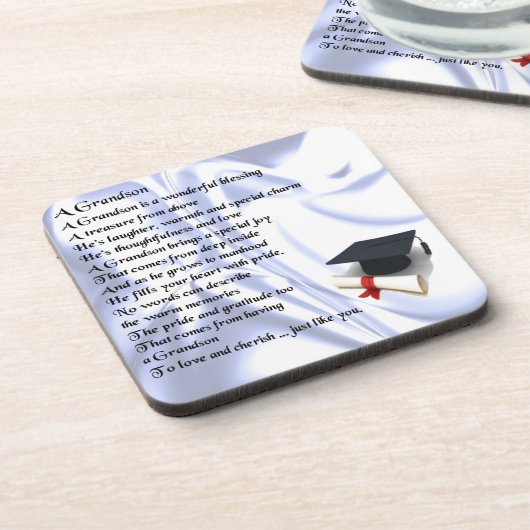 Abschluss-   Enkel-Gedicht Getränkeuntersetzer (Linke Seite)