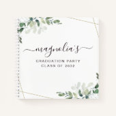 Abschluss Eucalyptus Gold Foil Budget Gästebuch Notizblock (Vorderseite)