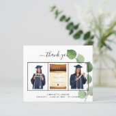 Abschluss Eukalyptus Foto Haushalt danke Karte (Stehend Vorderseite)