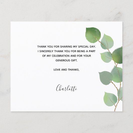 Abschluss Eukalyptus Foto Haushalt danke Karte (Rückseite)