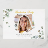 Abschluss Eukalyptus Greenery Succulent Grad 2025 Folieneinladung (Vorderseite)