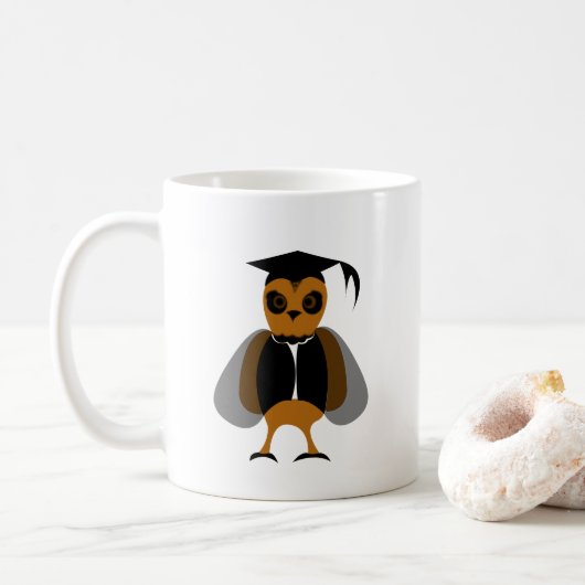 Abschluss-Eule Abschluss  Kaffeetasse (Mit Donut)
