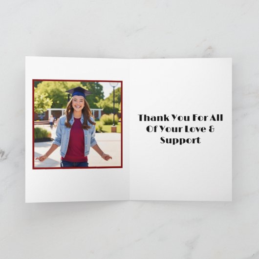 Abschluss (Evergreen/Female) Dankeskarte (Innenseite)