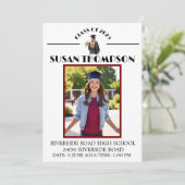 Abschluss (Evergreen/Female) Einladung (Stehend Vorderseite)