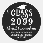 Abschluss Extravagant Class Year Rücksendeadresse Runder Aufkleber (Vorderseite)