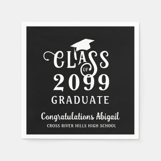 Abschluss Extravaganter Klassenname Serviette (Vorderseite)
