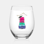 Abschluss Fälle Personalisierte Uni Weinglas Ohne Stiel (Rückseite)