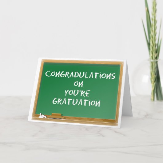 Abschluss. falsch geschrieben. Funny Karte (Vorderseite)