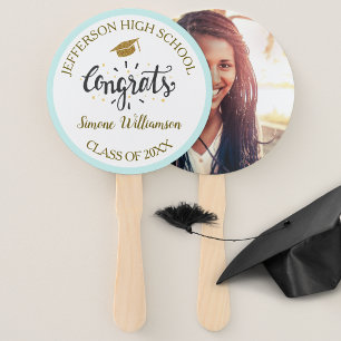 Abschluss Fan Chic Gold Custom Graduate Foto Fächer